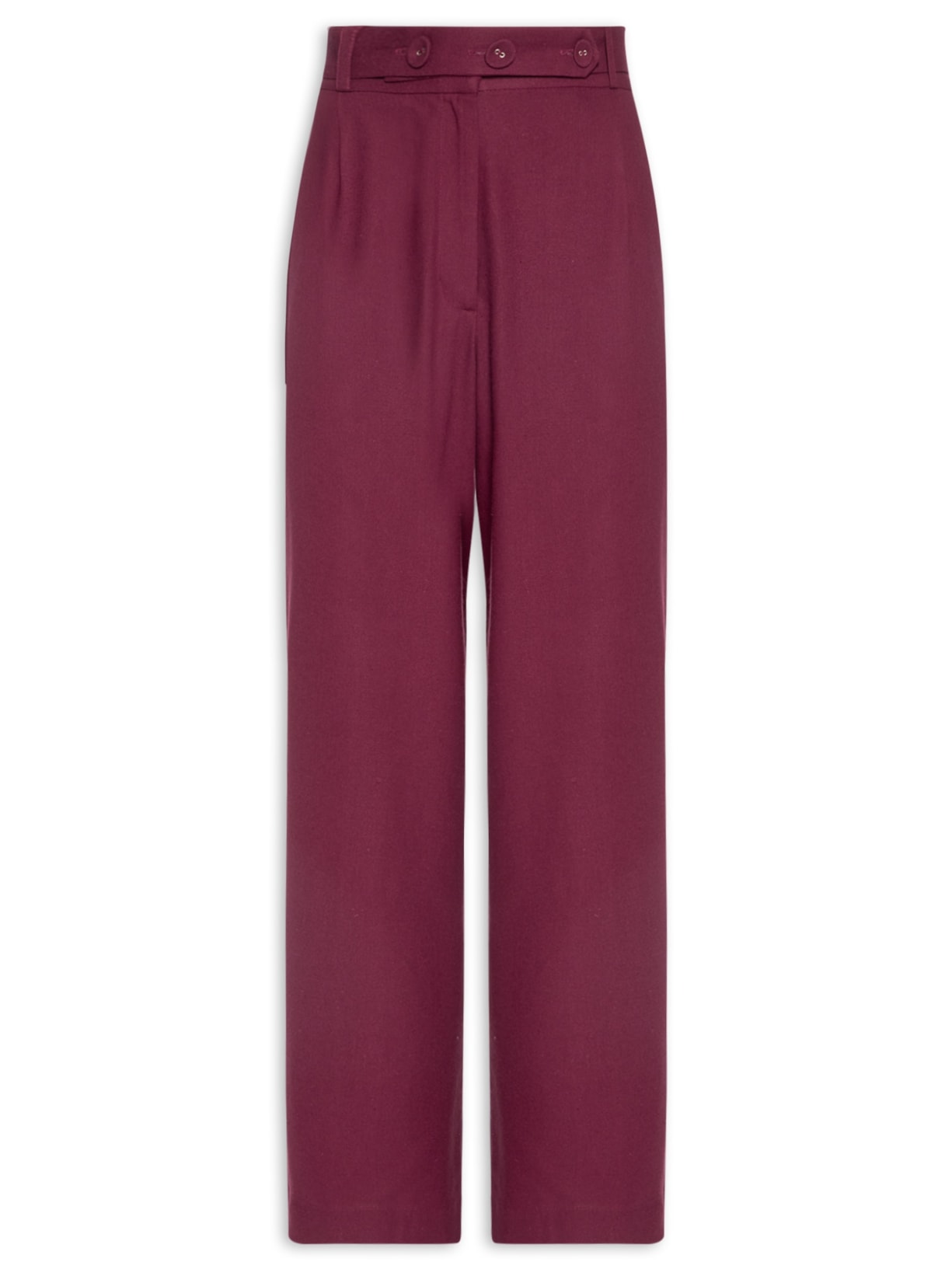 Calça Feminina Linho Cenoura Cós Botão - Vermelho