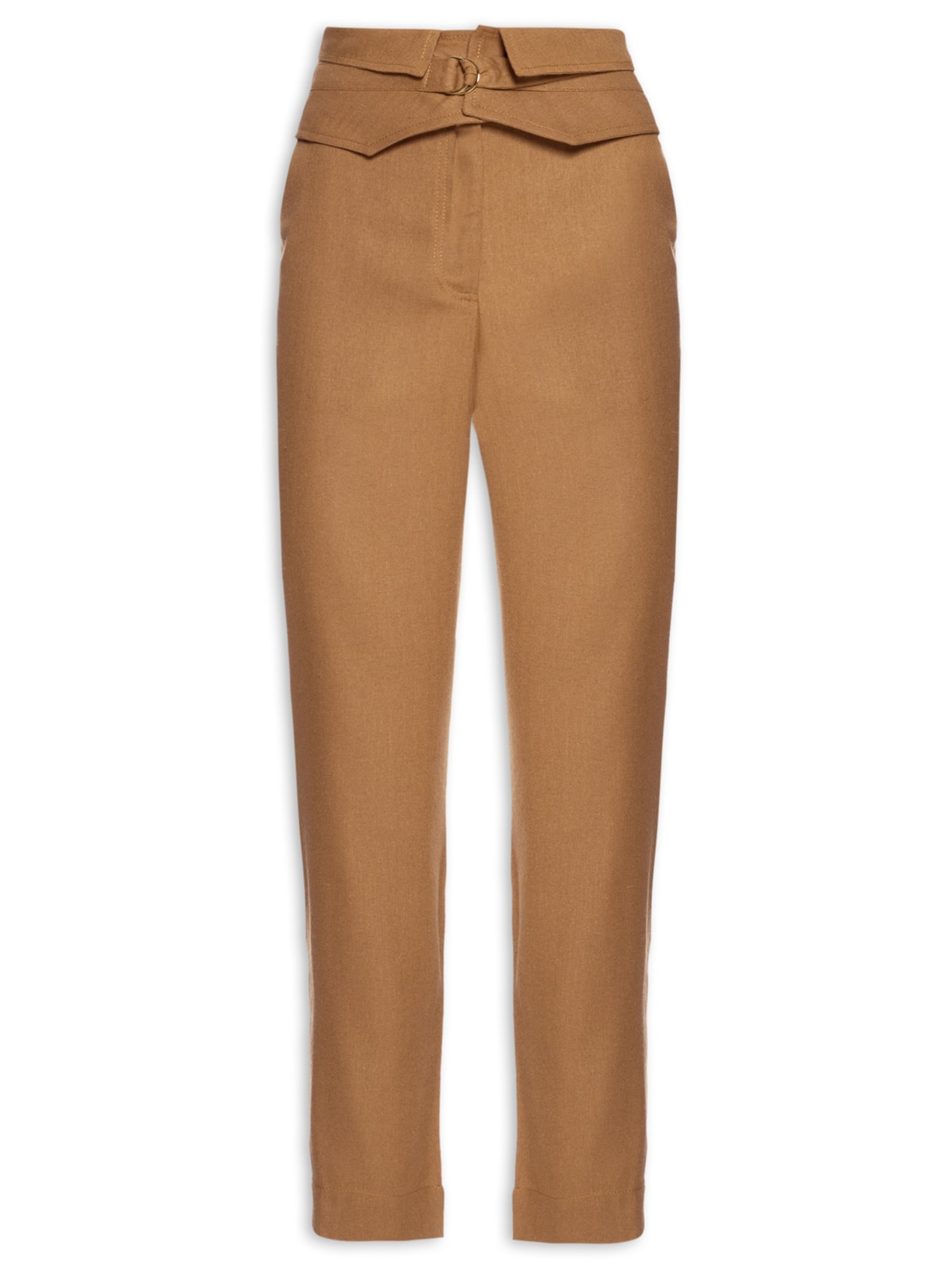 Calça Feminina Linho Cinto Destacável - Marrom