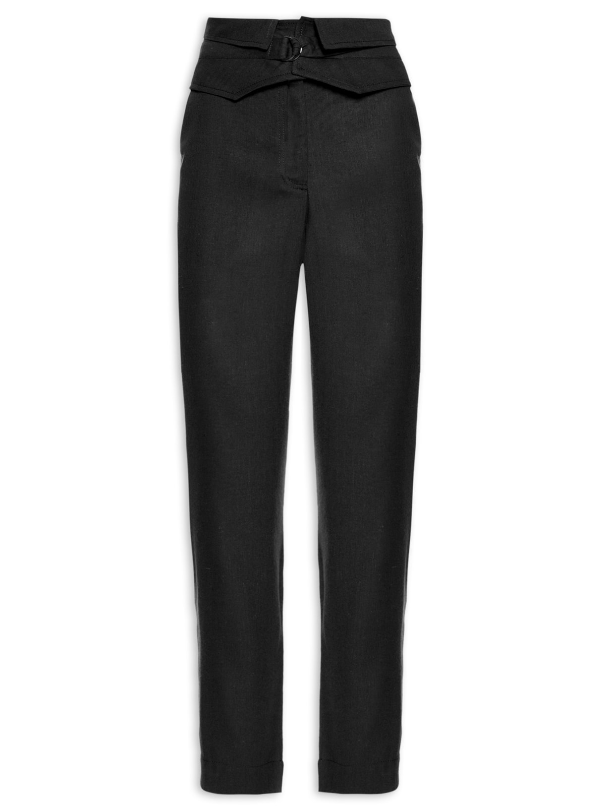 Calça Feminina Linho Cinto Destacável - Preto