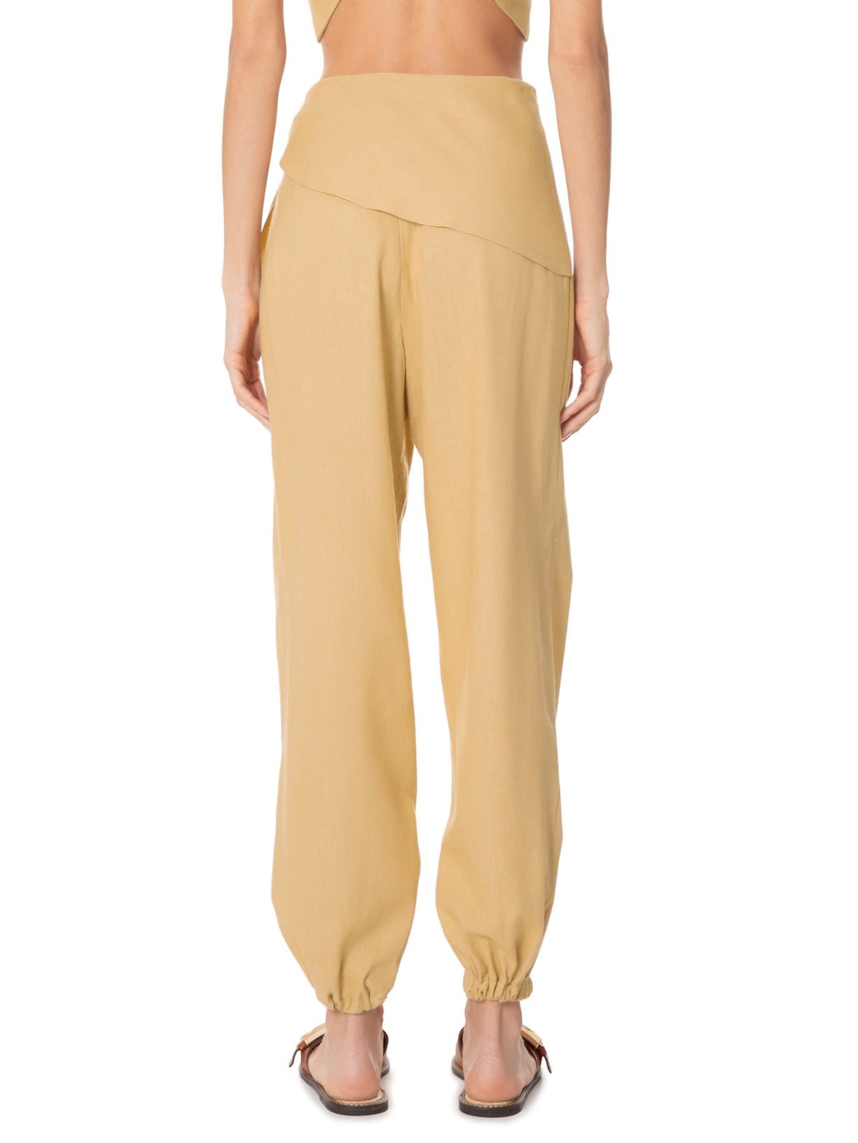 Calça Feminina Linho Com Fivela Bege Dress To