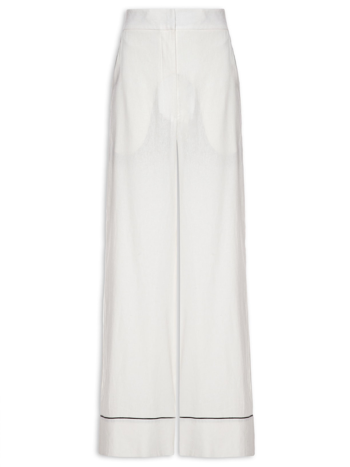 Calça Feminina Linho Com Viés - Off White
