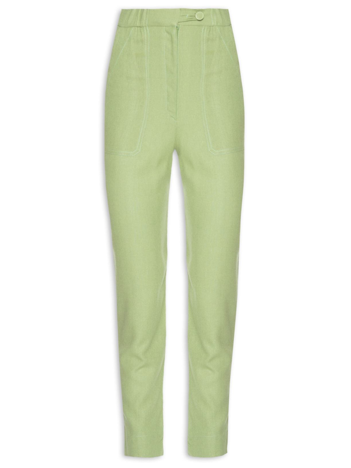 Calça Feminina Linho Cós Elástico - Verde