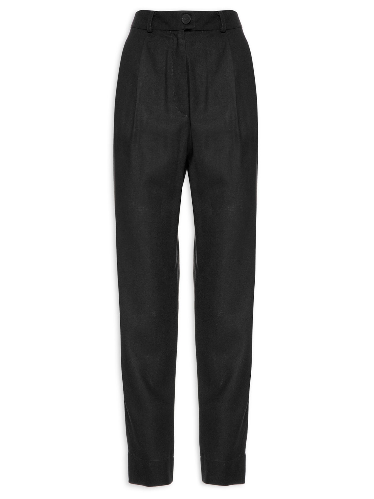 Calça Feminina Linho Cós Transpassado - Preto