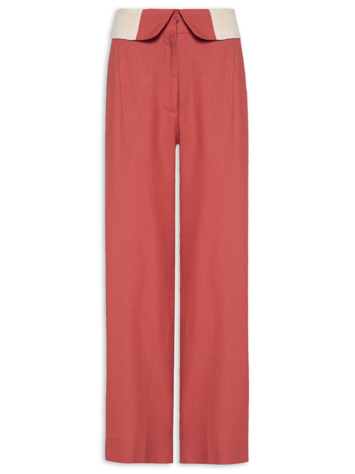 Calça Feminina Linho Dobrado - Vermelho