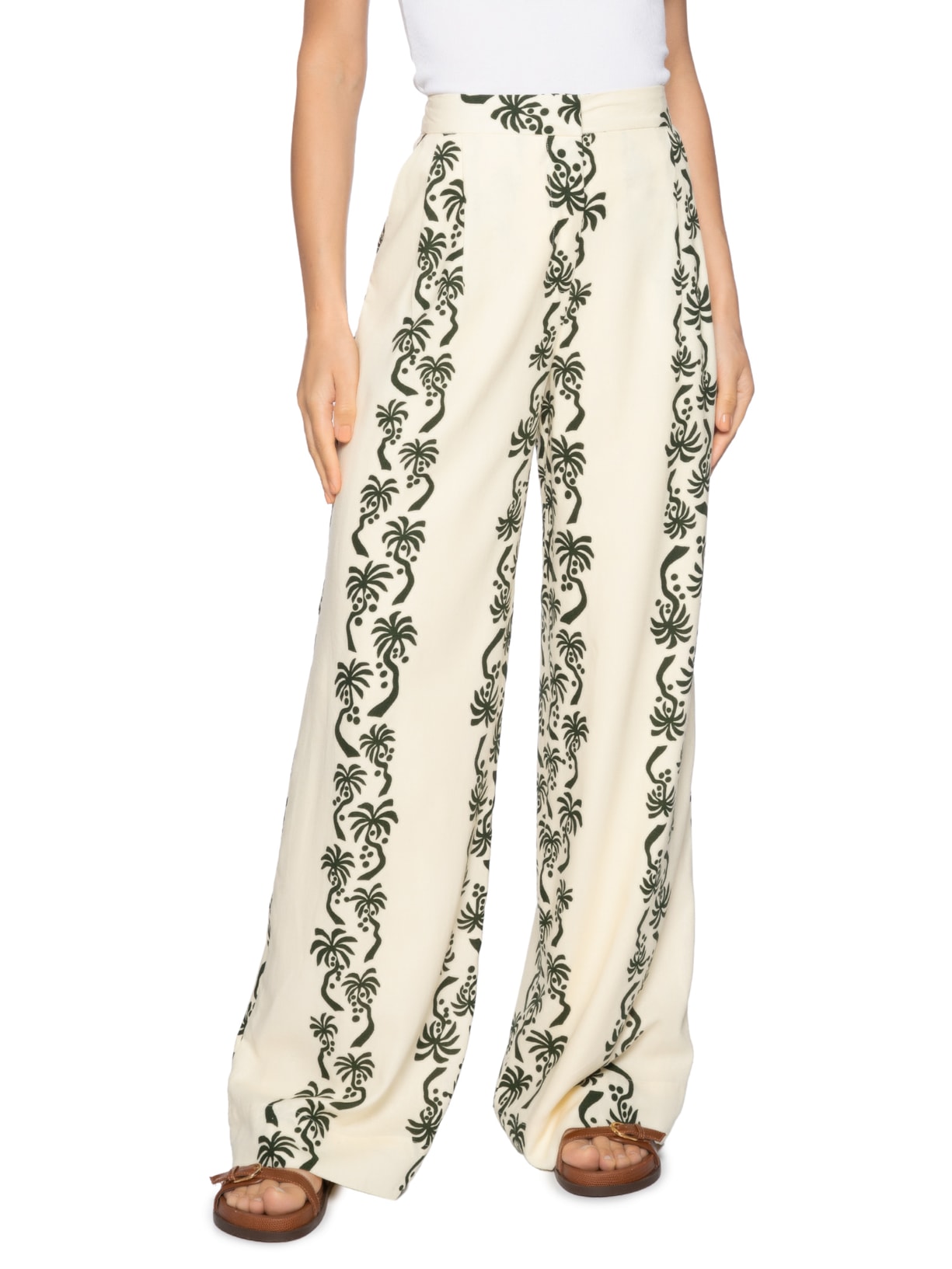 Calça Feminina Linho Estampa Aventureiro Branco Dress To