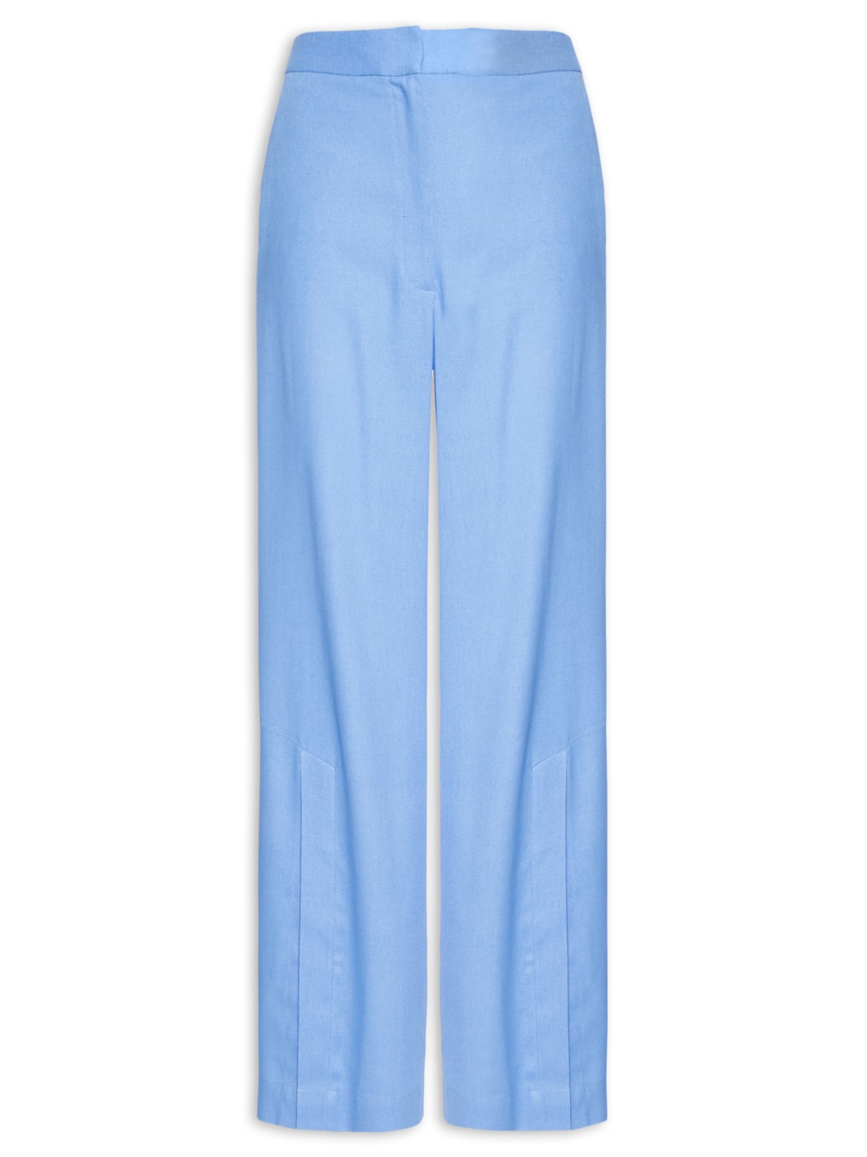 Calça Feminina Linho Fenda Barra - Azul
