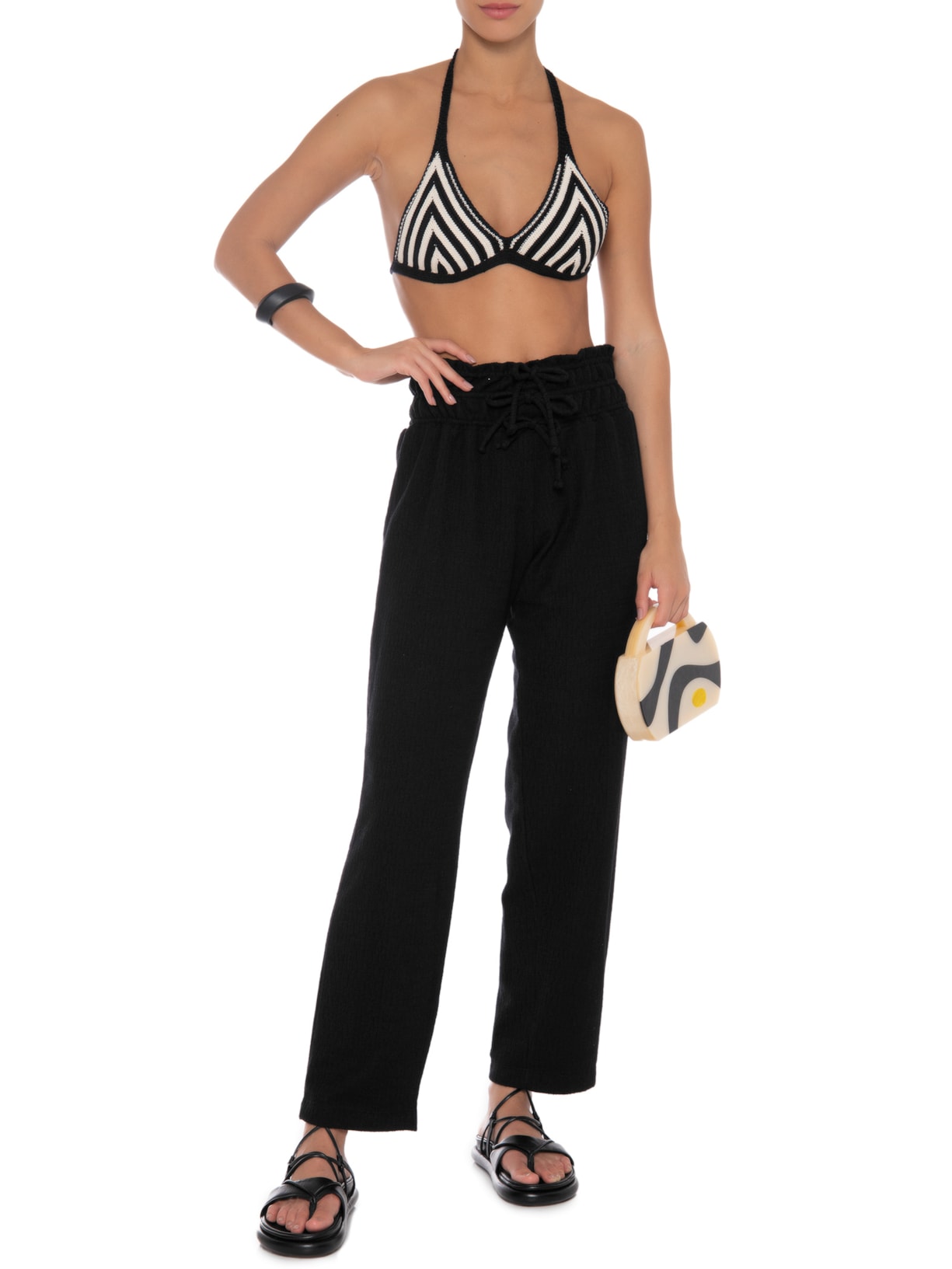 Calça Feminina Linho Moletom Preto '2Essential