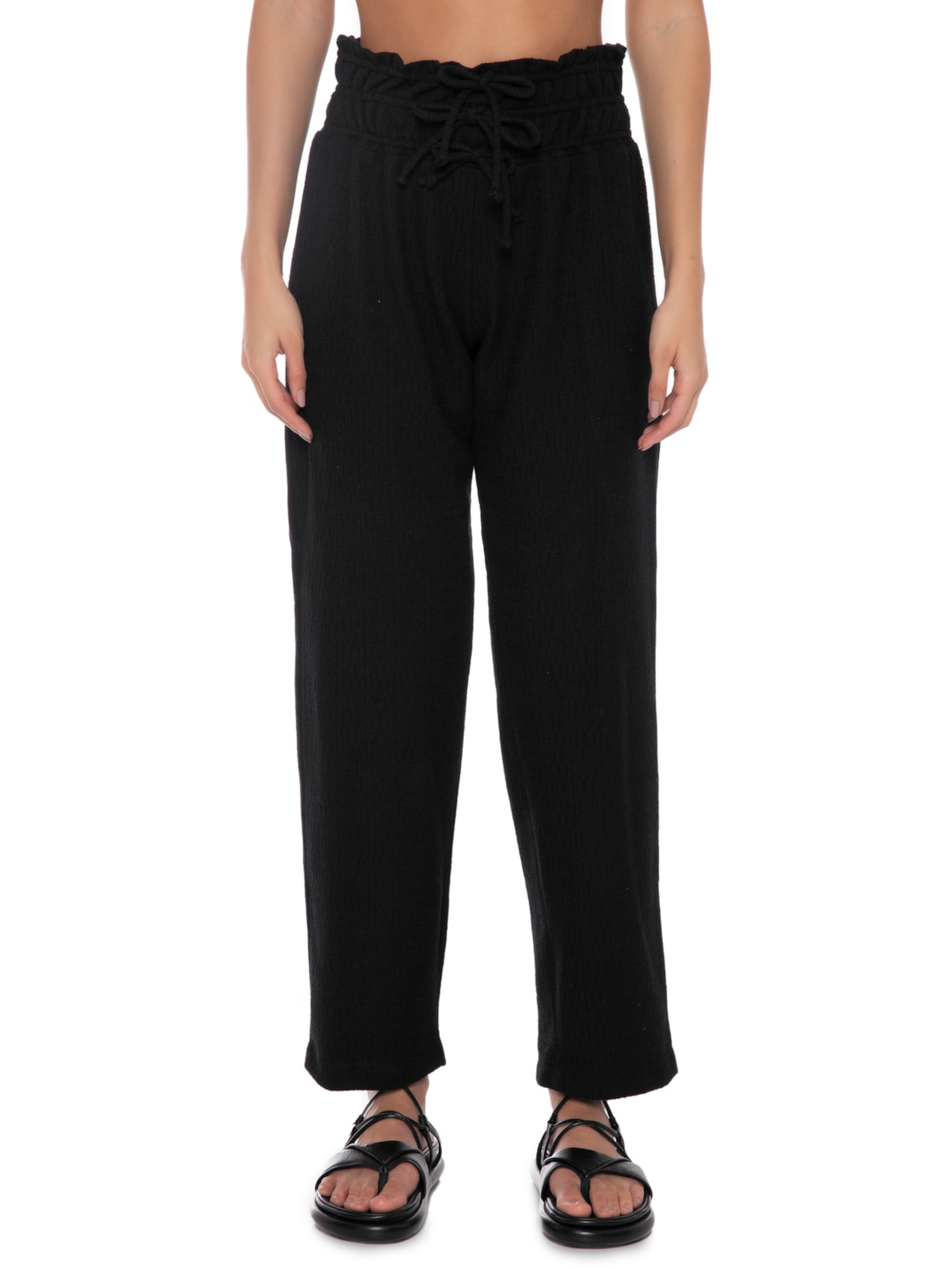 Calça Feminina Linho Moletom Preto '2Essential