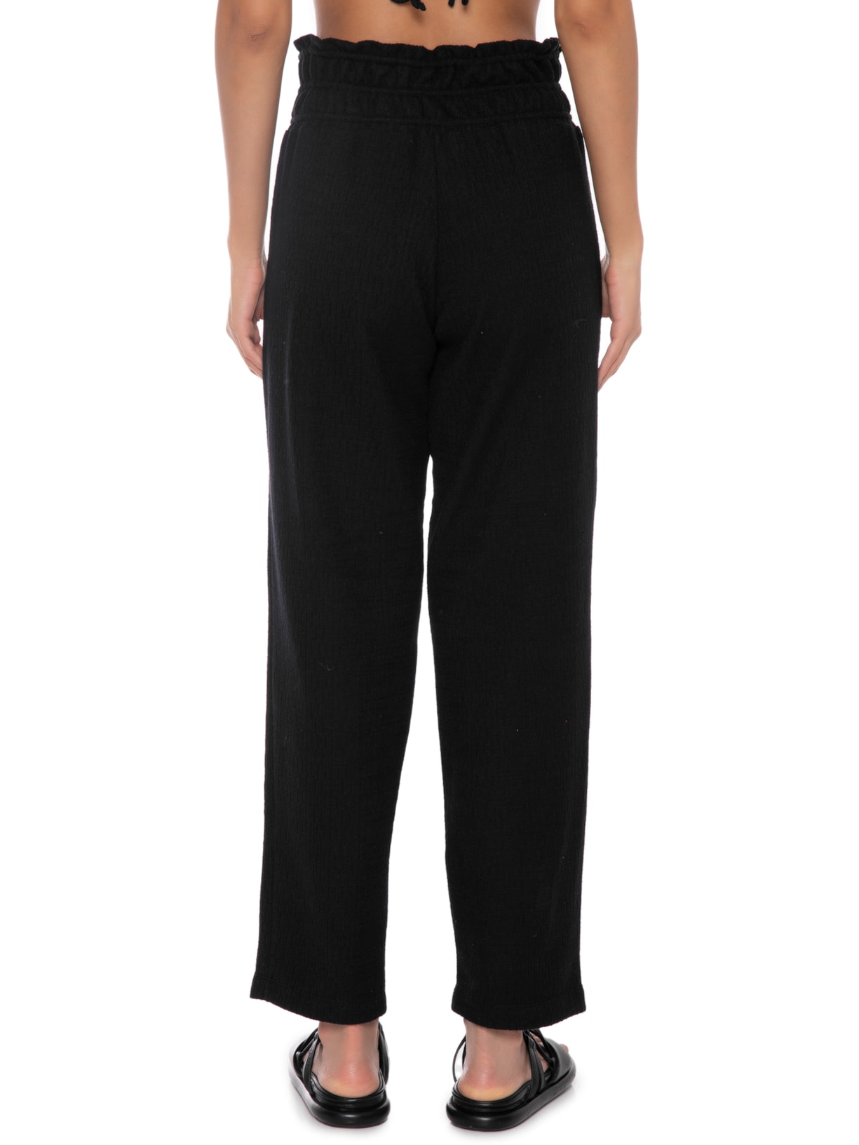 Calça Feminina Linho Moletom Preto '2Essential