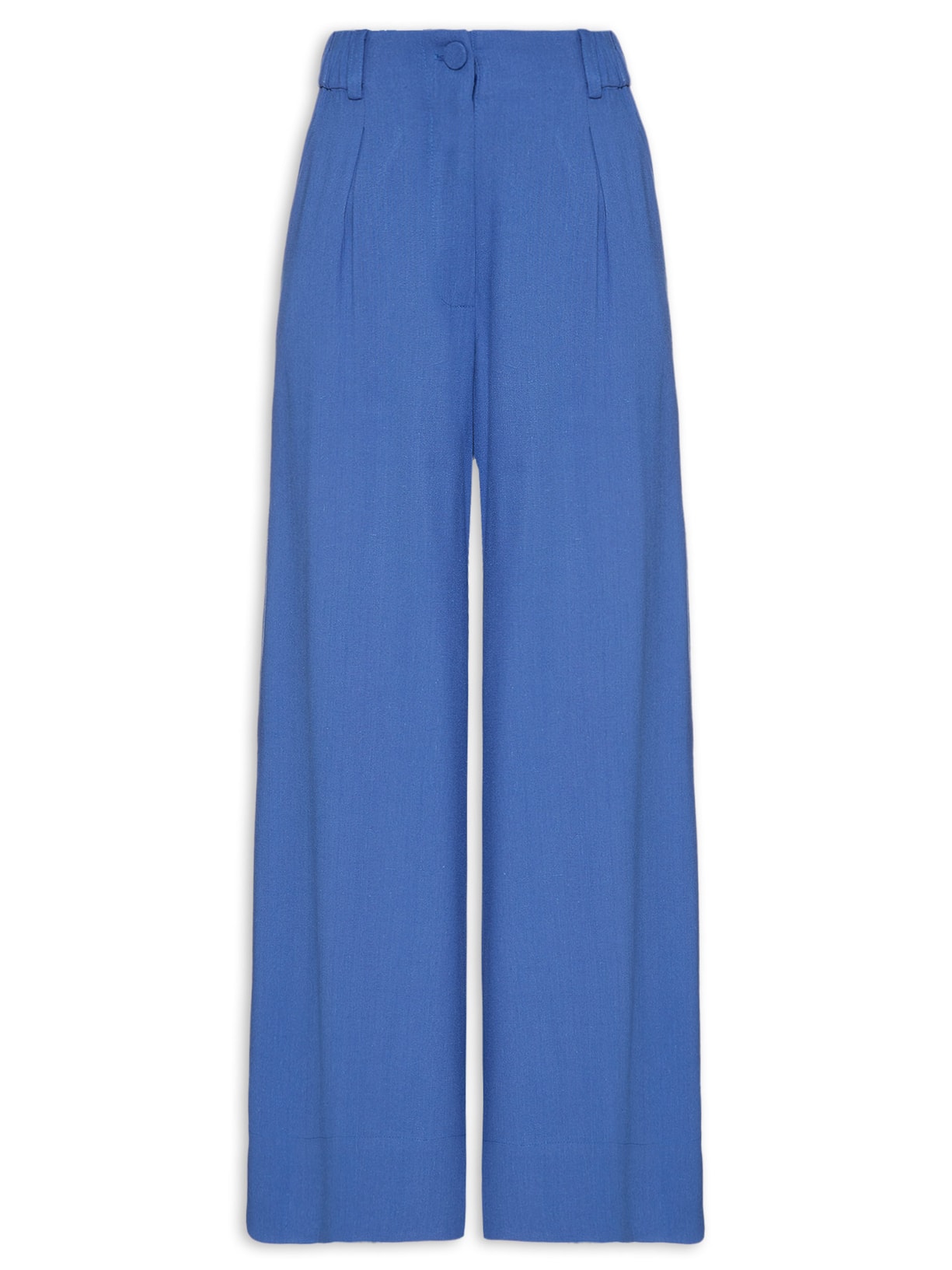 Calça Feminina Linho Pantalona - Azul
