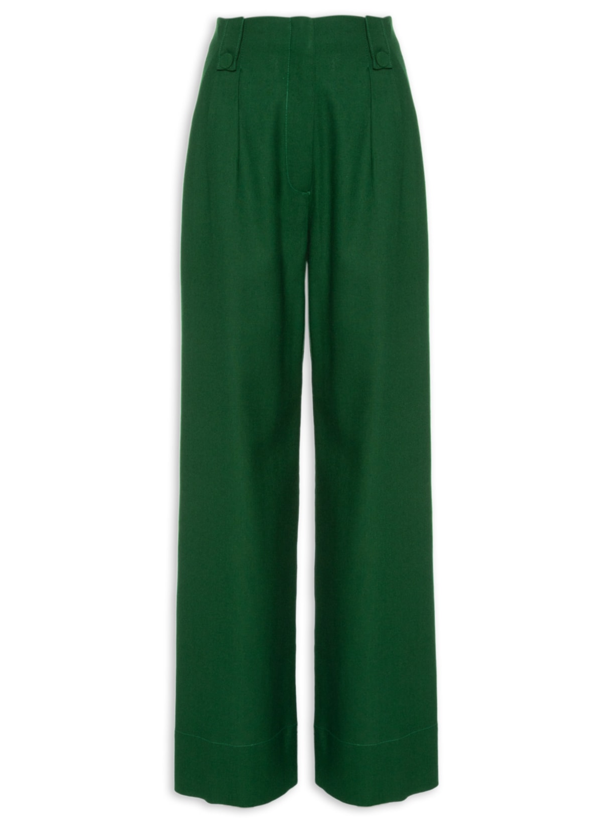 Calça Feminina Linho Pregas - Verde