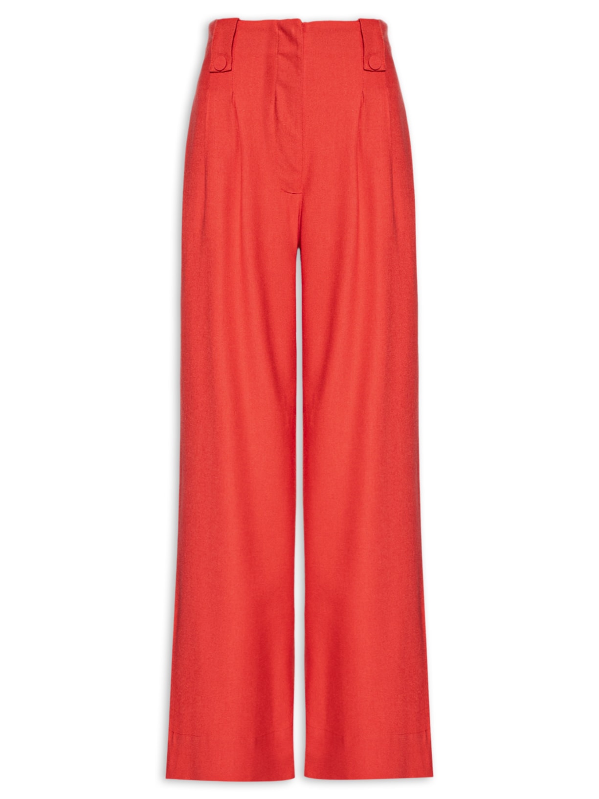Calça Feminina Linho Pregas - Vermelho