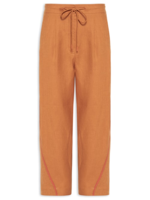 Calça Feminina Linho Zigzag Color – Laranja