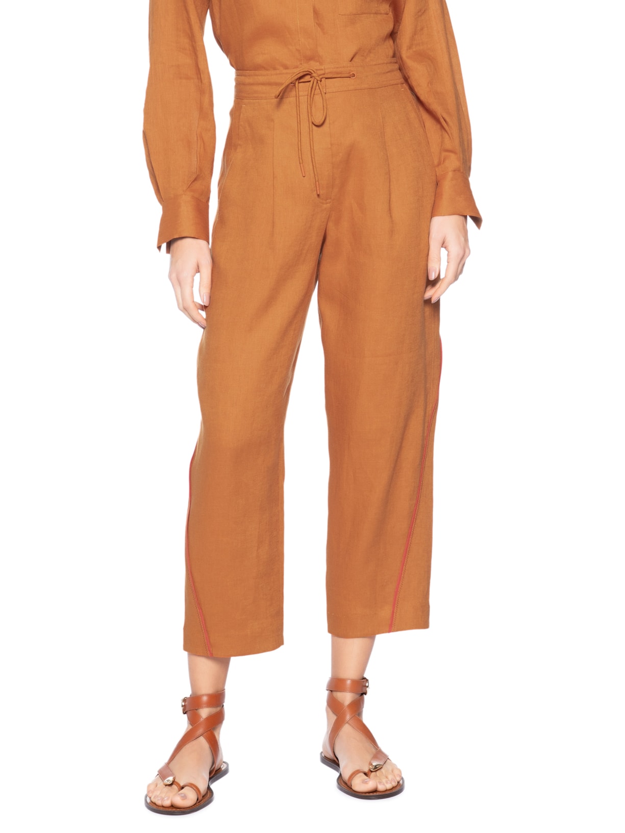 Calça Feminina Linho Zigzag Color – Laranja Animale