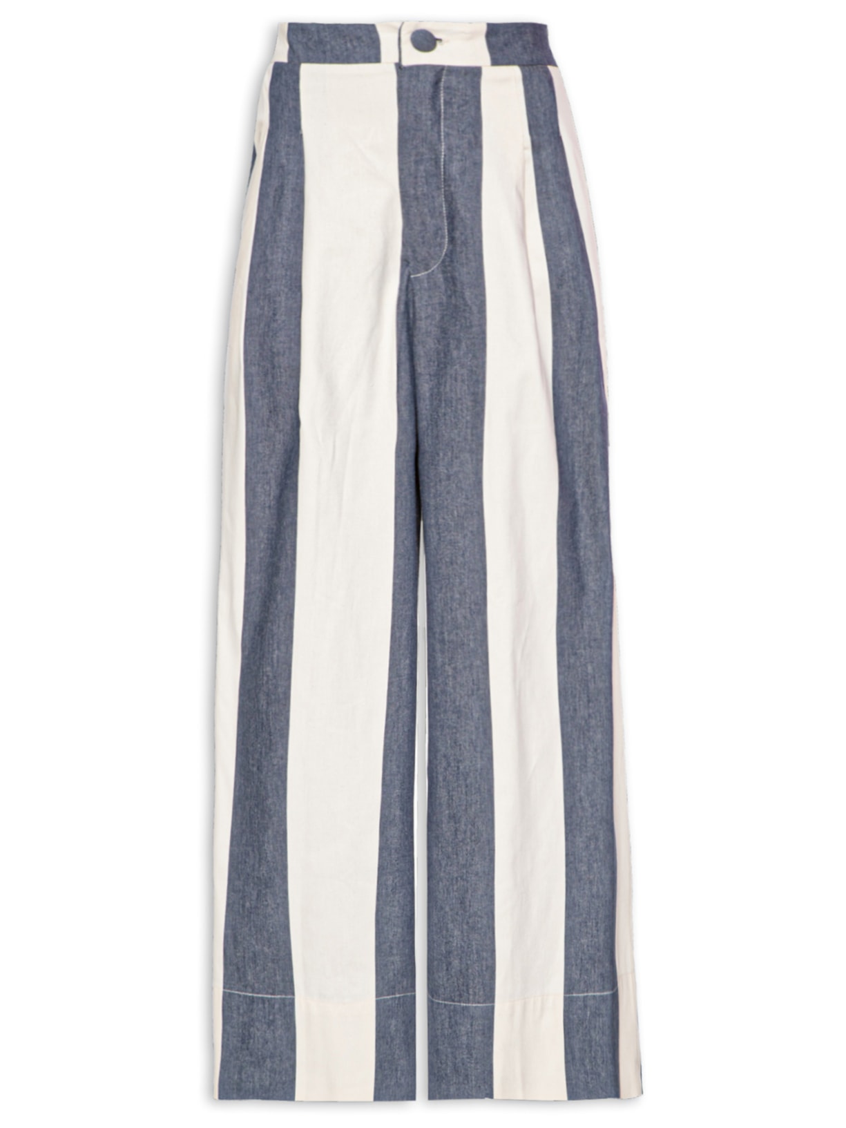 Calça Feminina Listra Pregas - Azul