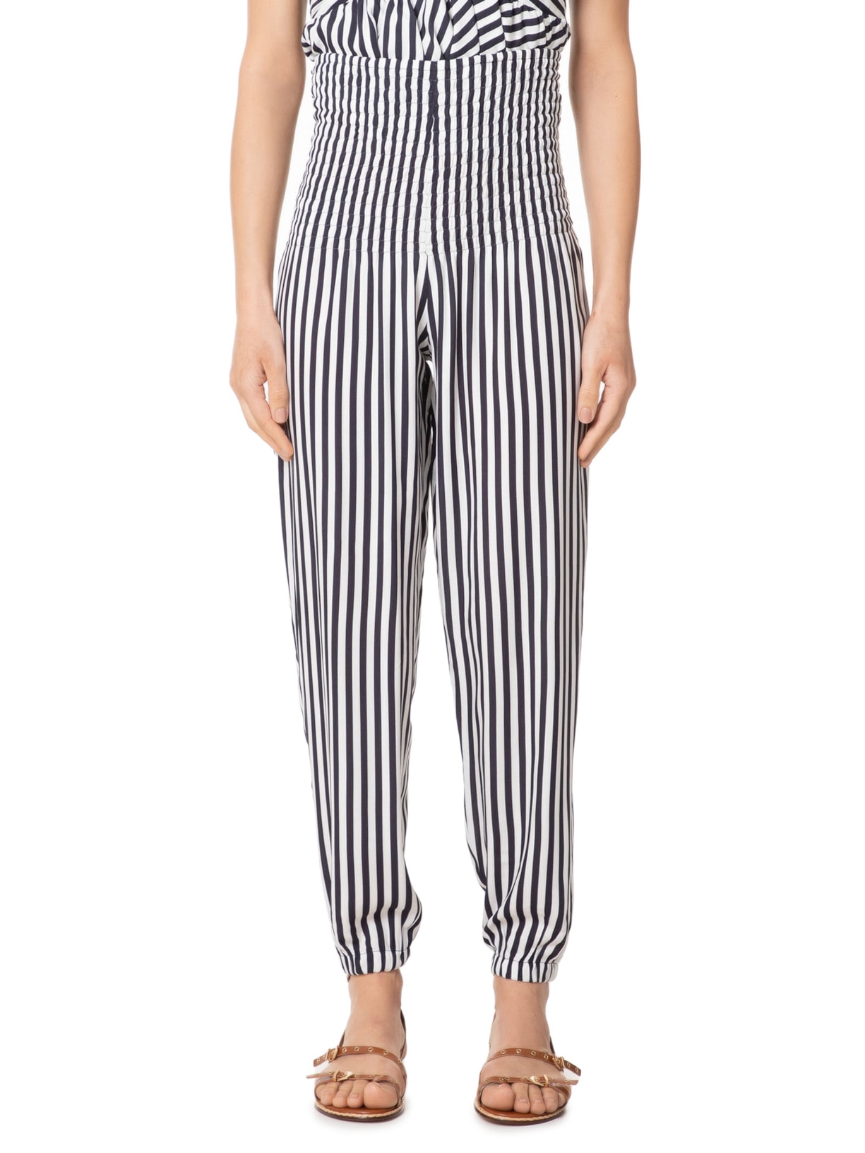 Calça Feminina Listrada Jogger Azul '2Essential