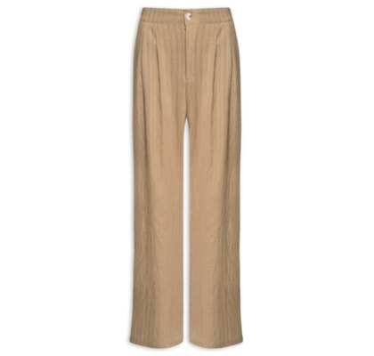 Calça Feminina Listrada Pantalona - Bege