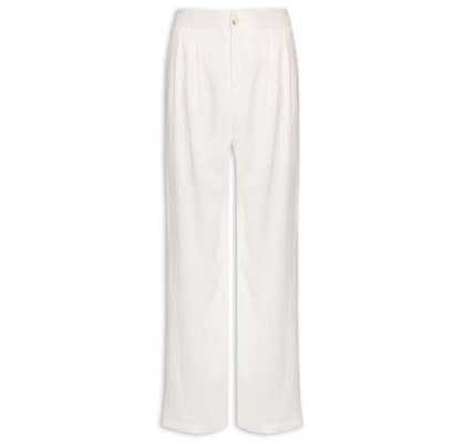 Calça Feminina Listrada Pantalona - Branco