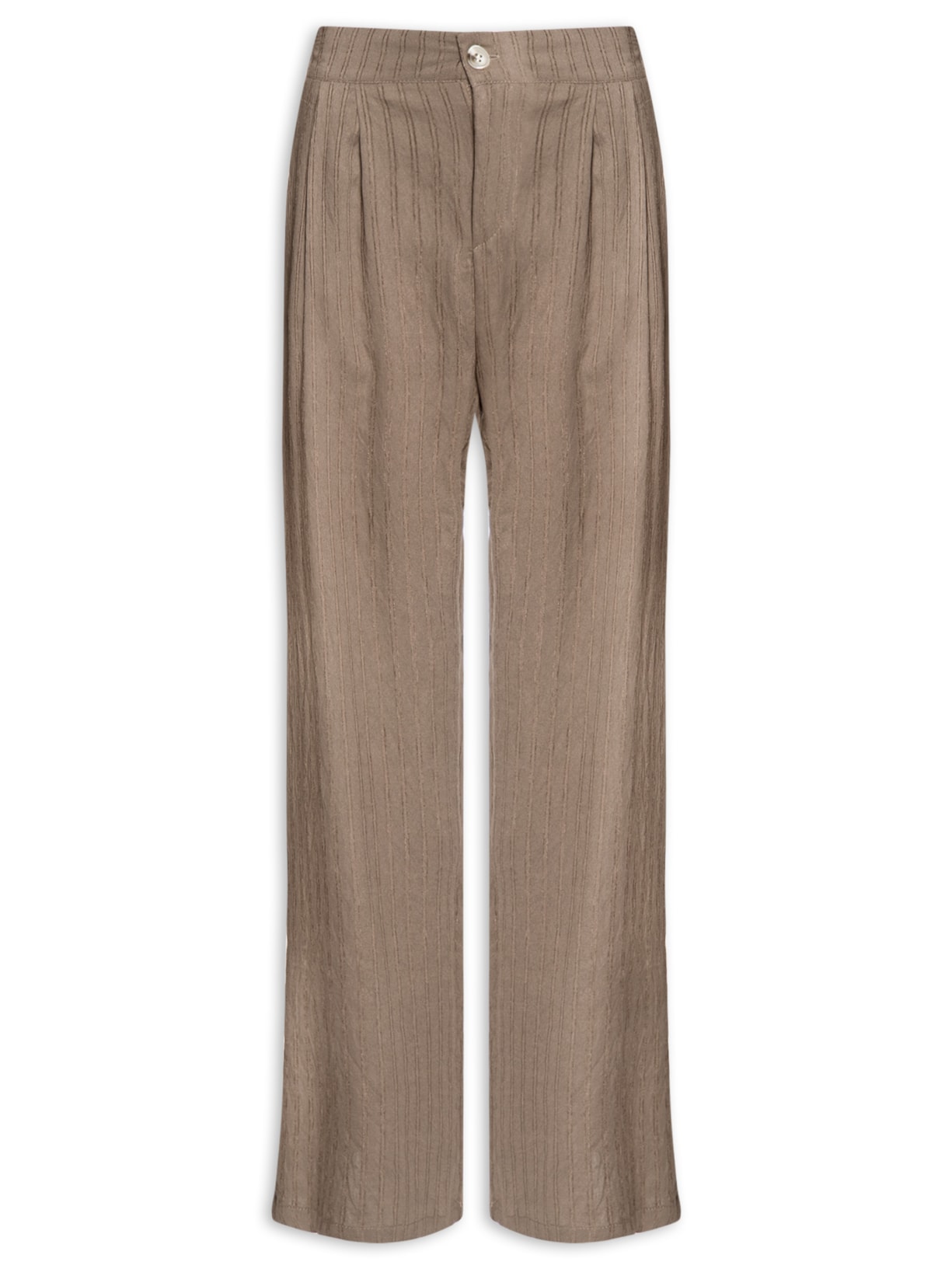 Calça Feminina Listrada Pantalona - Marrom