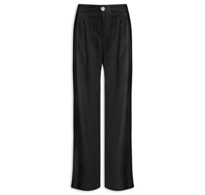 Calça Feminina Listrada Pantalona - Preto