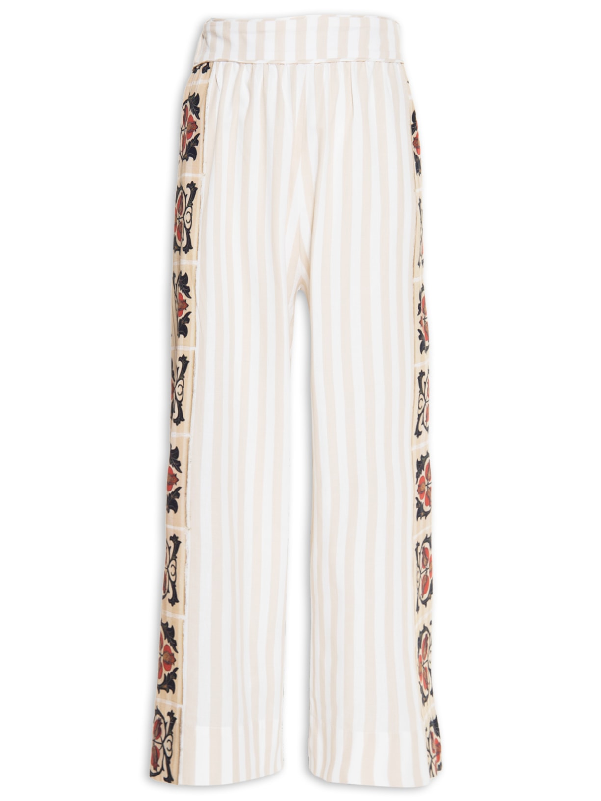 Calça Feminina Listras Ladrilho - Bege