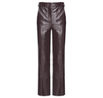 Calça Feminina Liz Fig Couro - Marrom