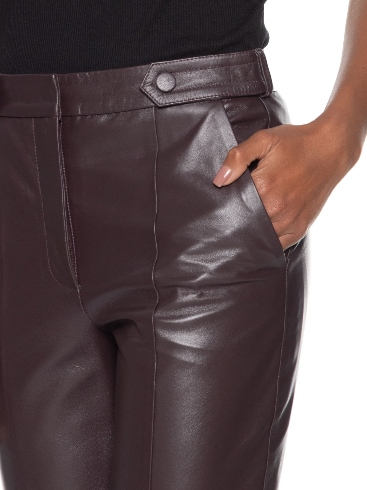 Calça Feminina Liz Fig Couro Marrom Bo.bô