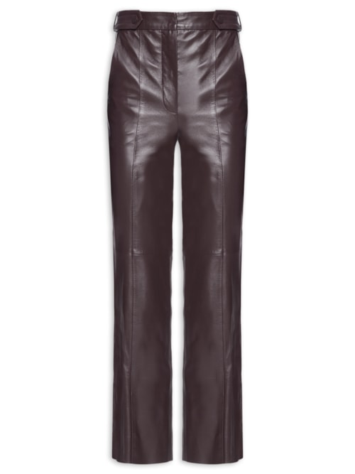 Calça Feminina Liz Fig Couro - Marrom