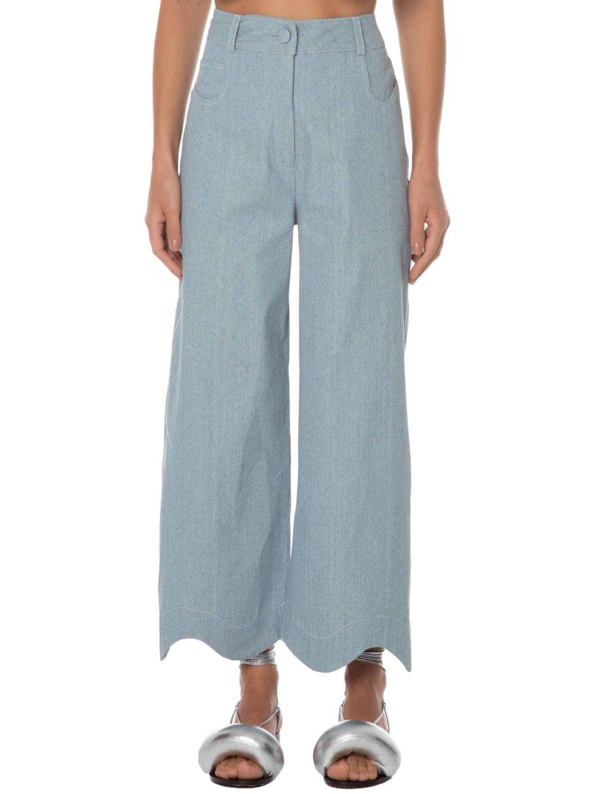 Calça Feminina Lona Azul Aluf