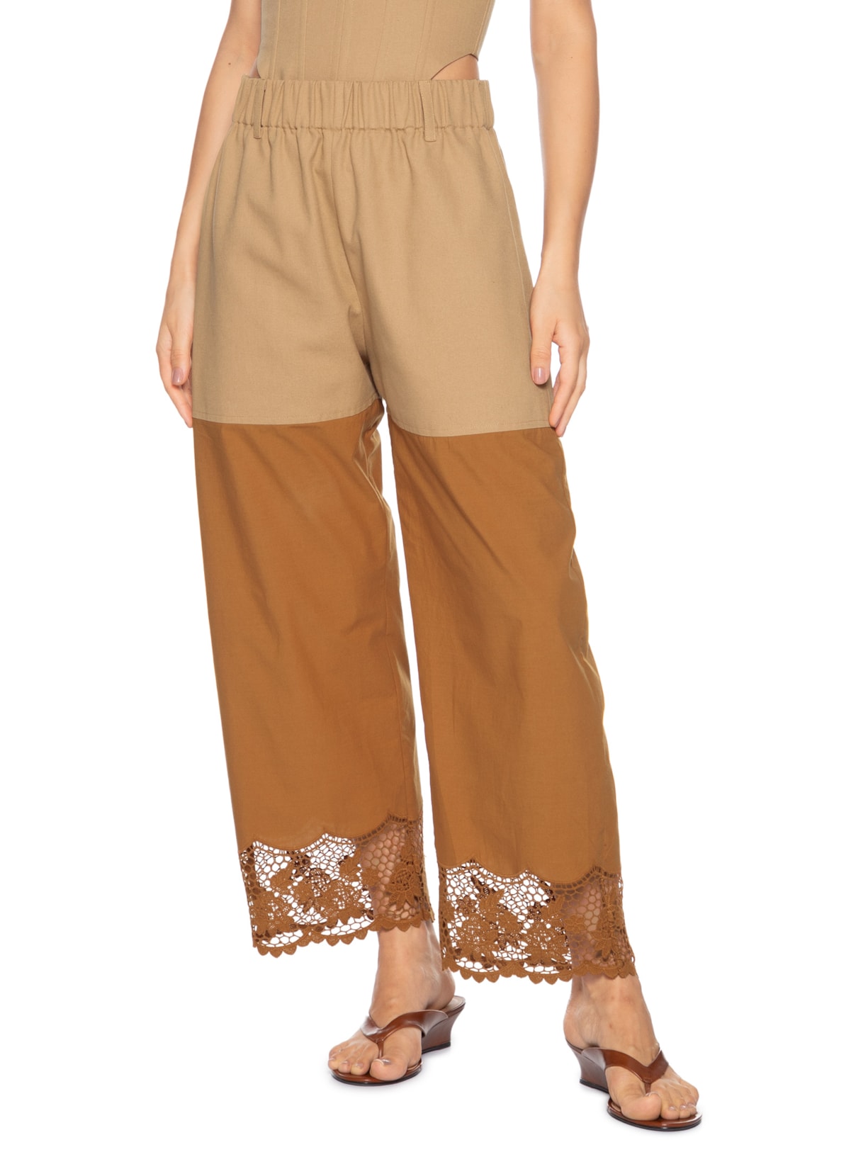 Calça Feminina Lona Louise Marrom Paula Raia