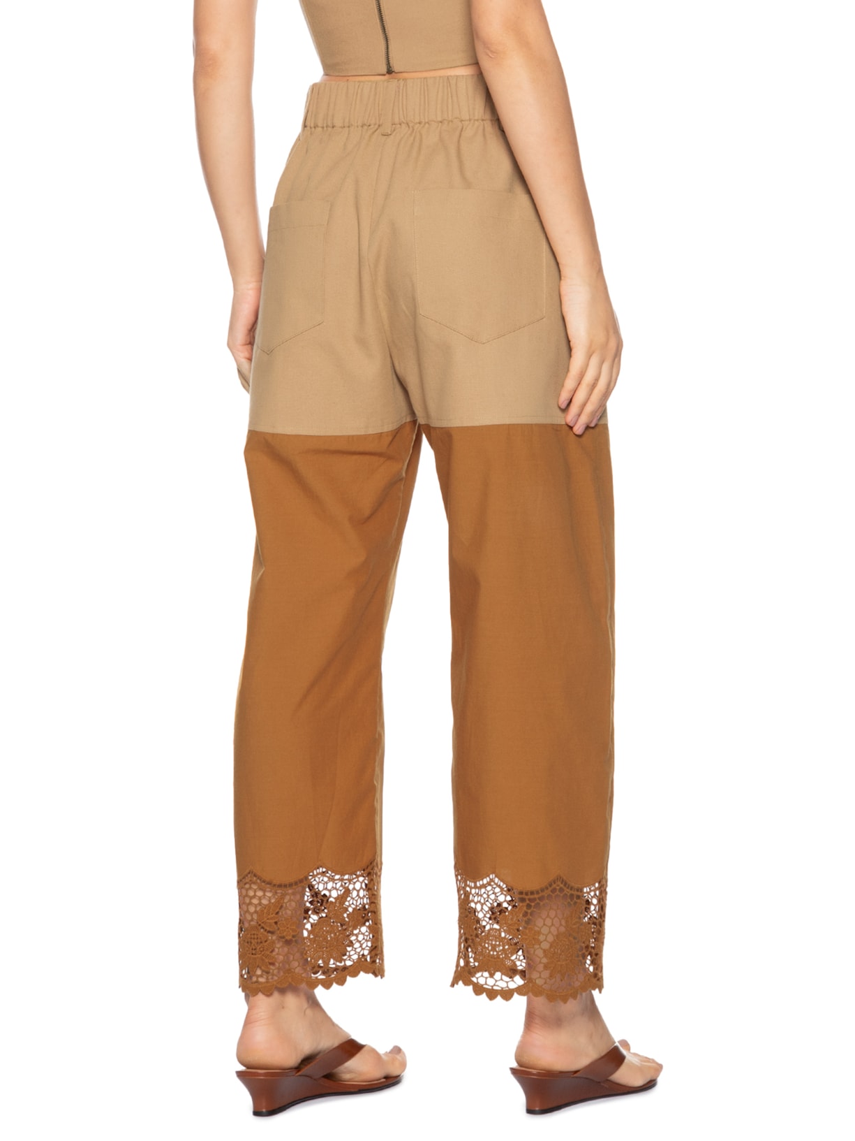 Calça Feminina Lona Louise Marrom Paula Raia