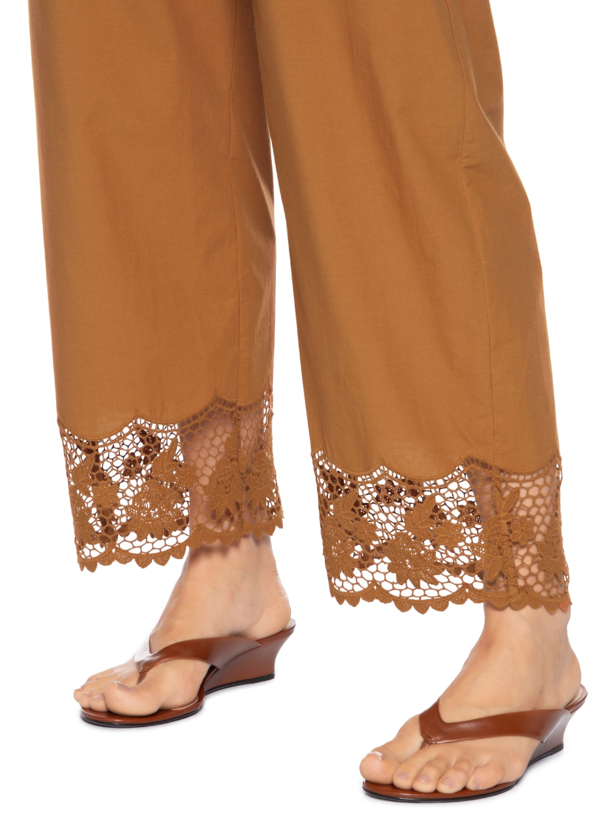 Calça Feminina Lona Louise Marrom Paula Raia