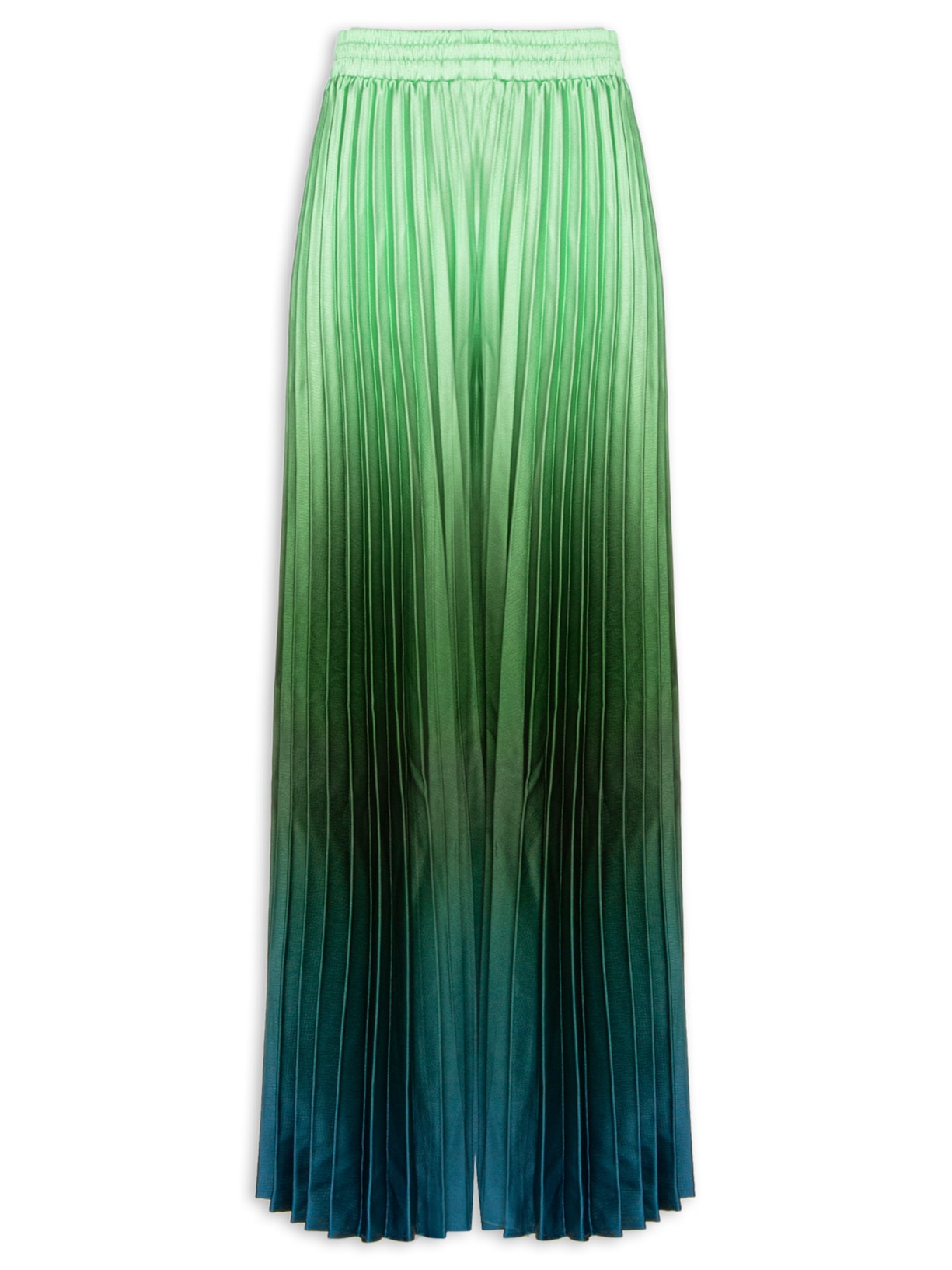 Calça Feminina Longa Plissada Degradê - Verde