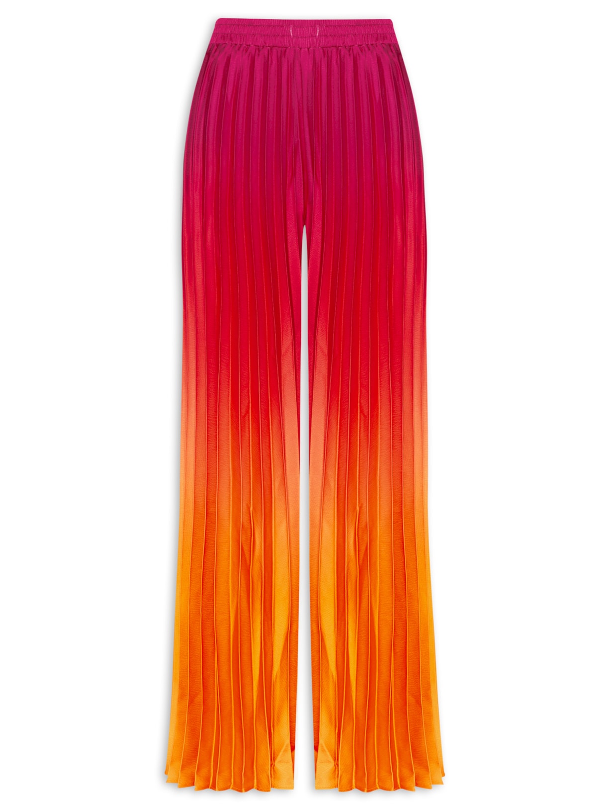 Calça Feminina Longa Plissada Degradê - Vermelho