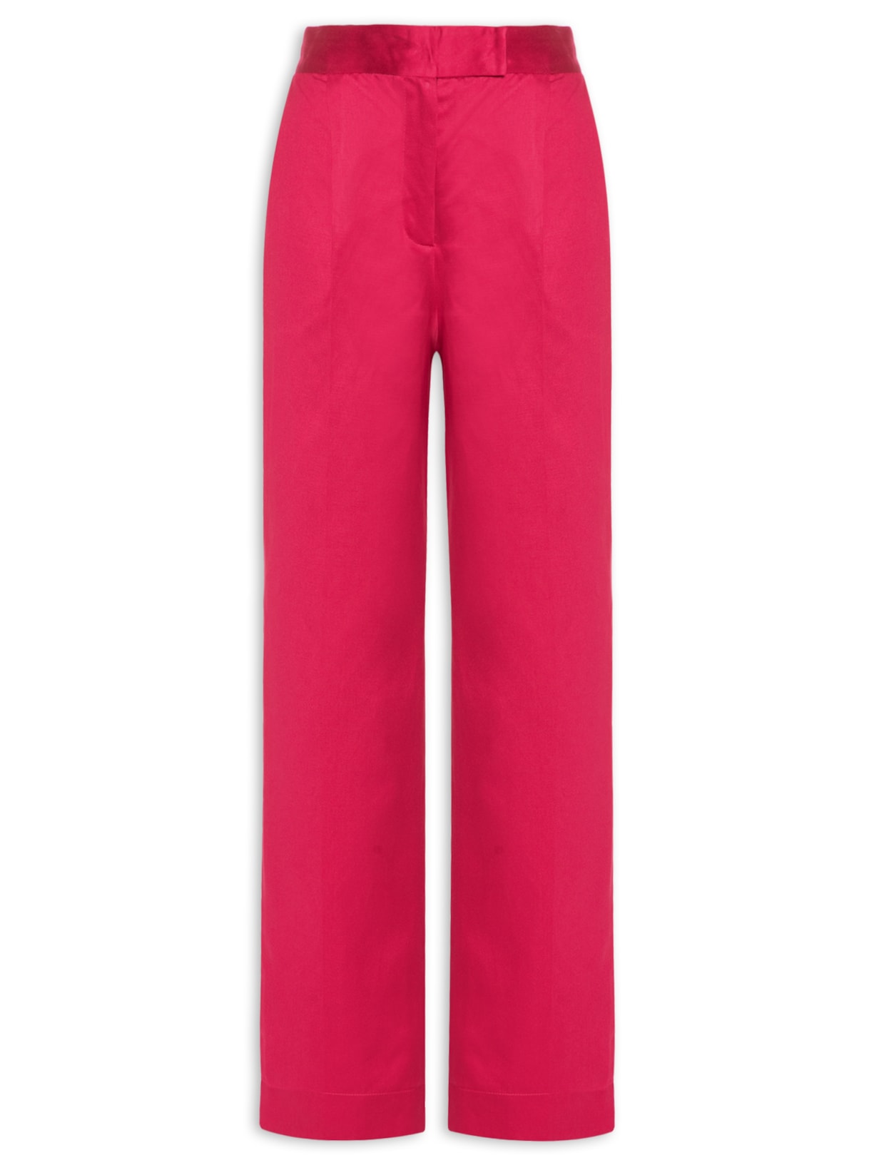 Calça Feminina Longa Prega Rasa Rosa Andrea Marques
