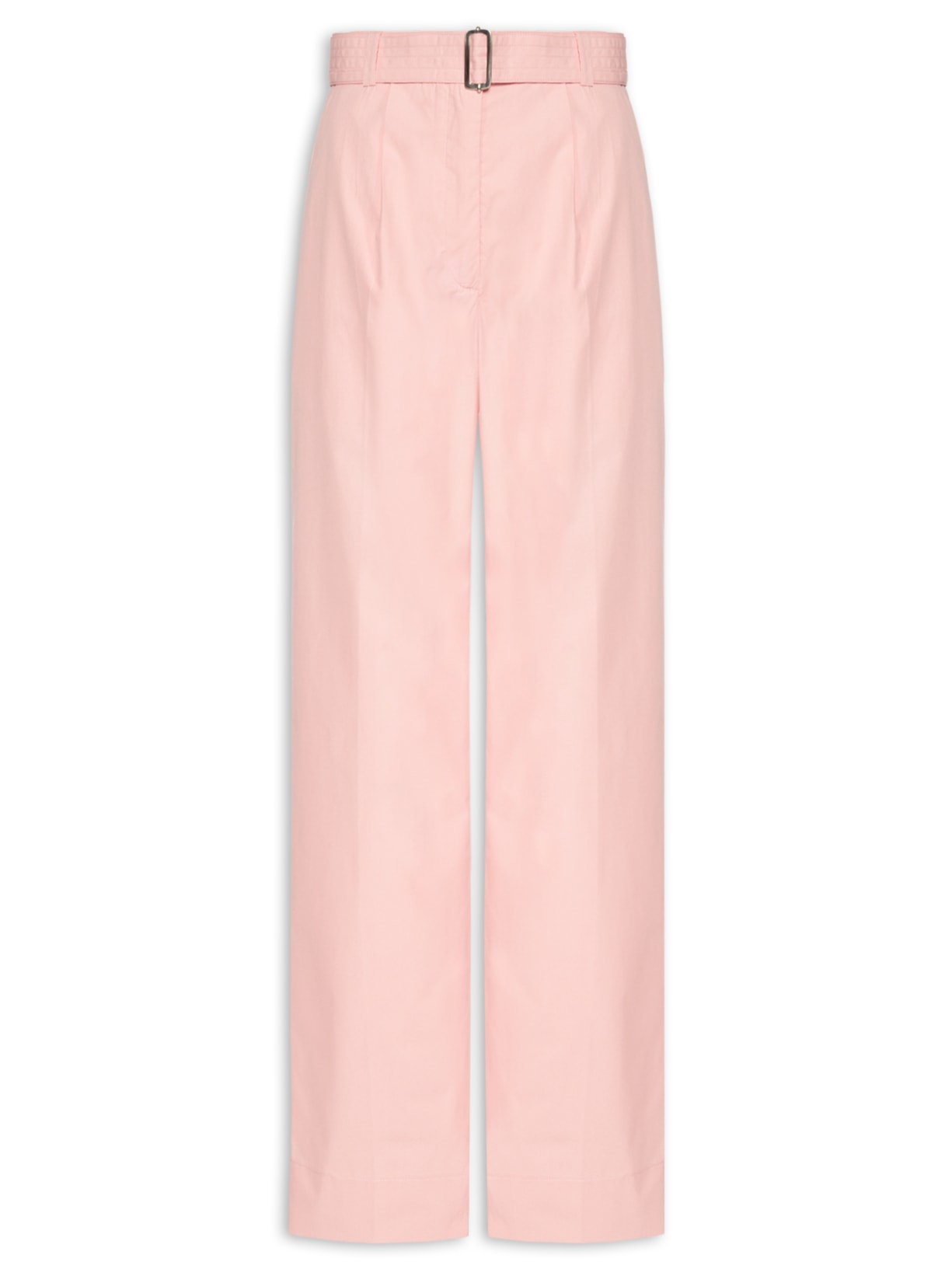 Calça Feminina Longa Reta Com Cinto Rosa Andrea Marques