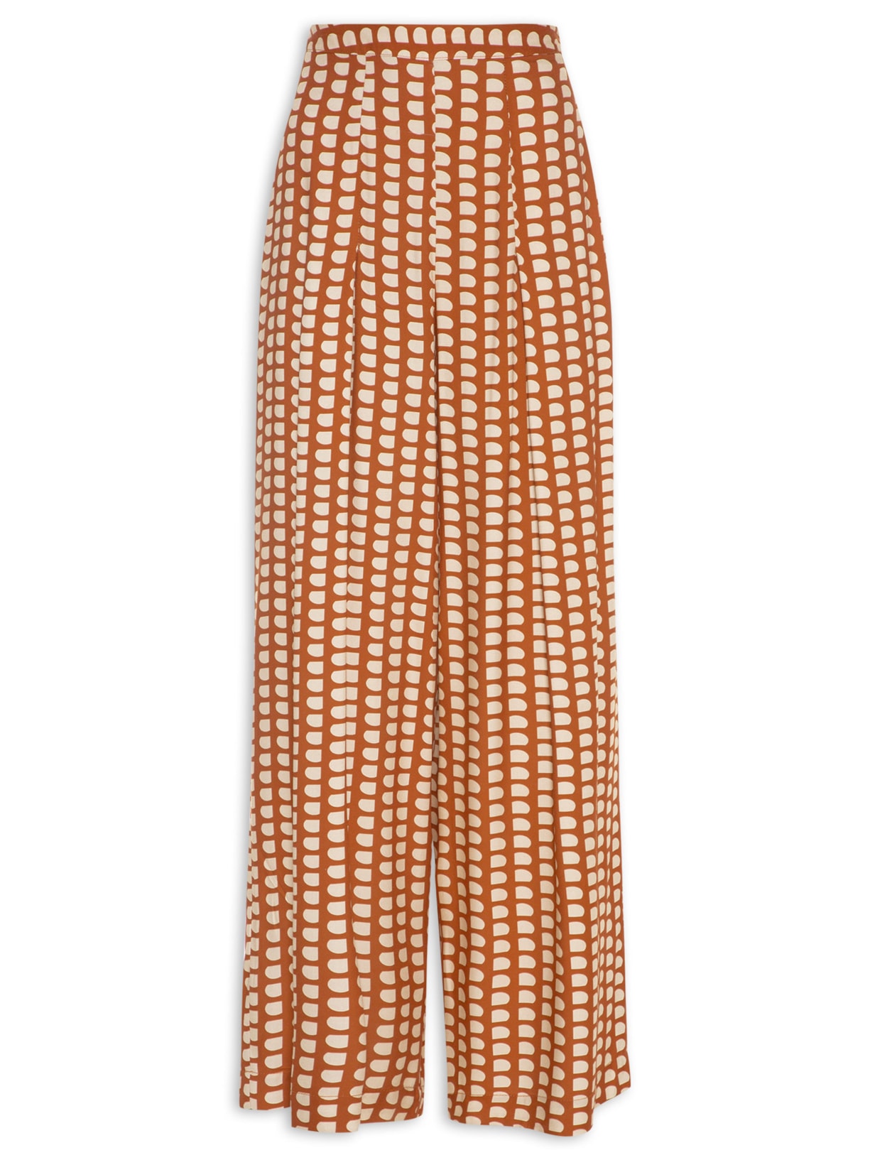 Calça Feminina Loose Pantalona Escama - Marrom