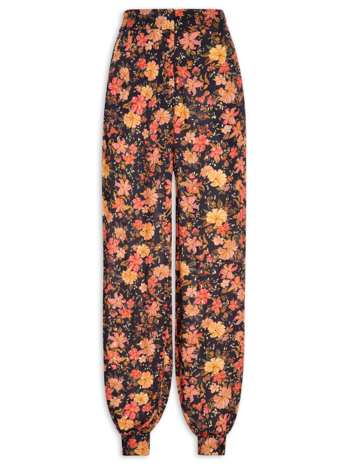 Calça Feminina Lurex Estampa Encontro - Preto