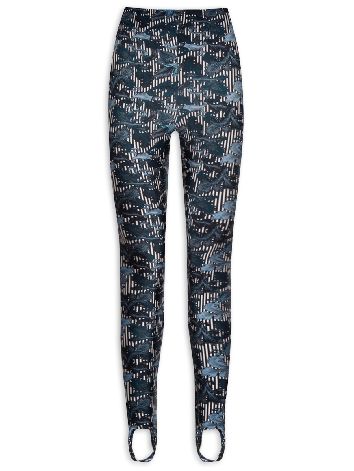 Calça Feminina Lycra Folhagem Antique - Azul