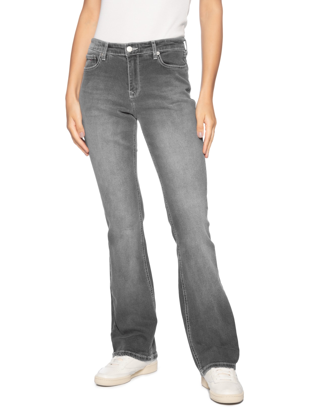 Calça Feminina Maddie Mr Boot BI1278 Cinza Tommy Jeans