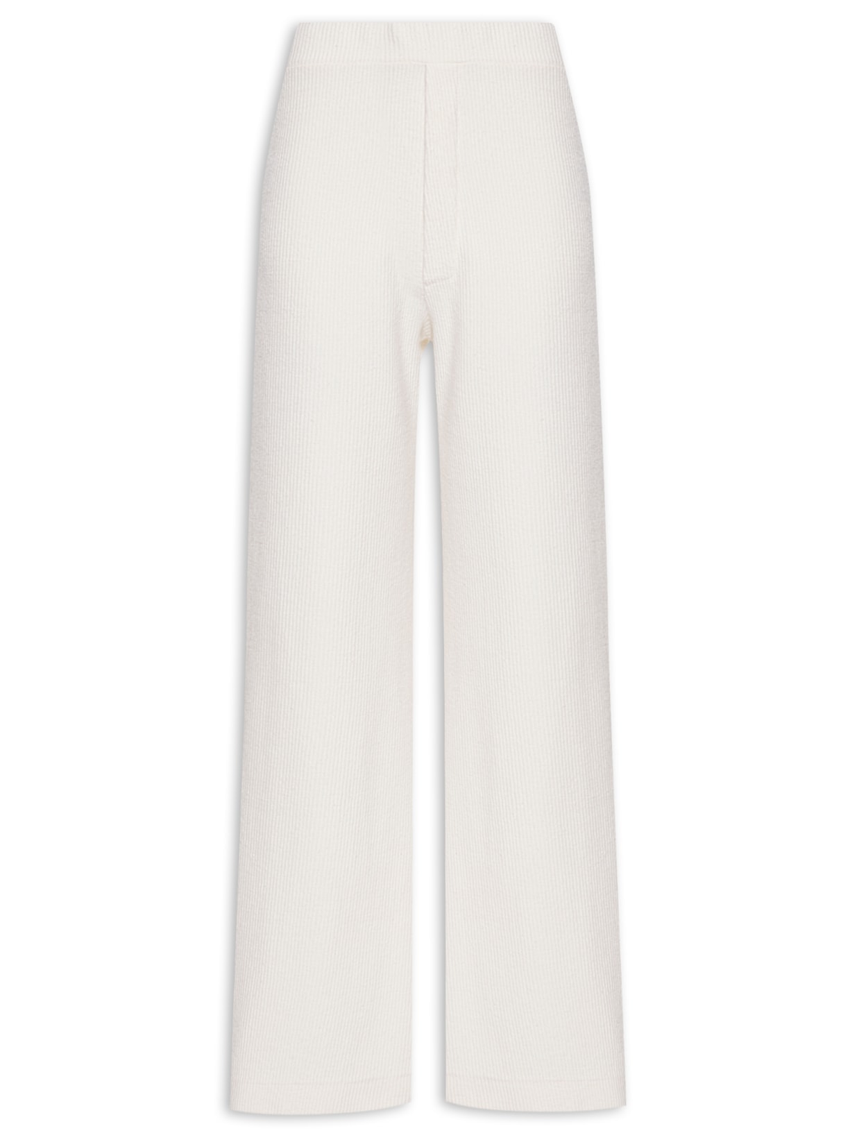 Calça Feminina Malha Canelado Rústico - Off White