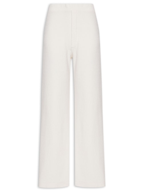 Calça Feminina Malha Canelado Rústico - Off White