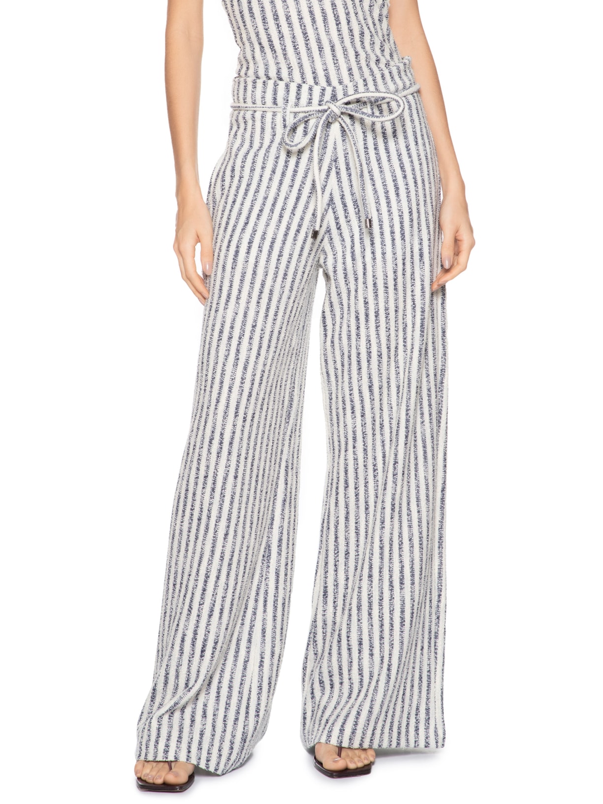 Calça Feminina Malha Listrada Reta Azul Animale Jeans