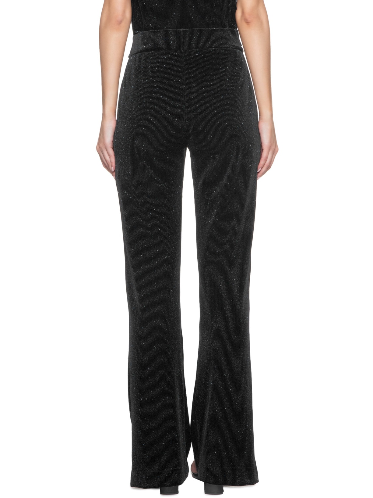 Calça Feminina Malha Veludo Boca Larga Preto Animale