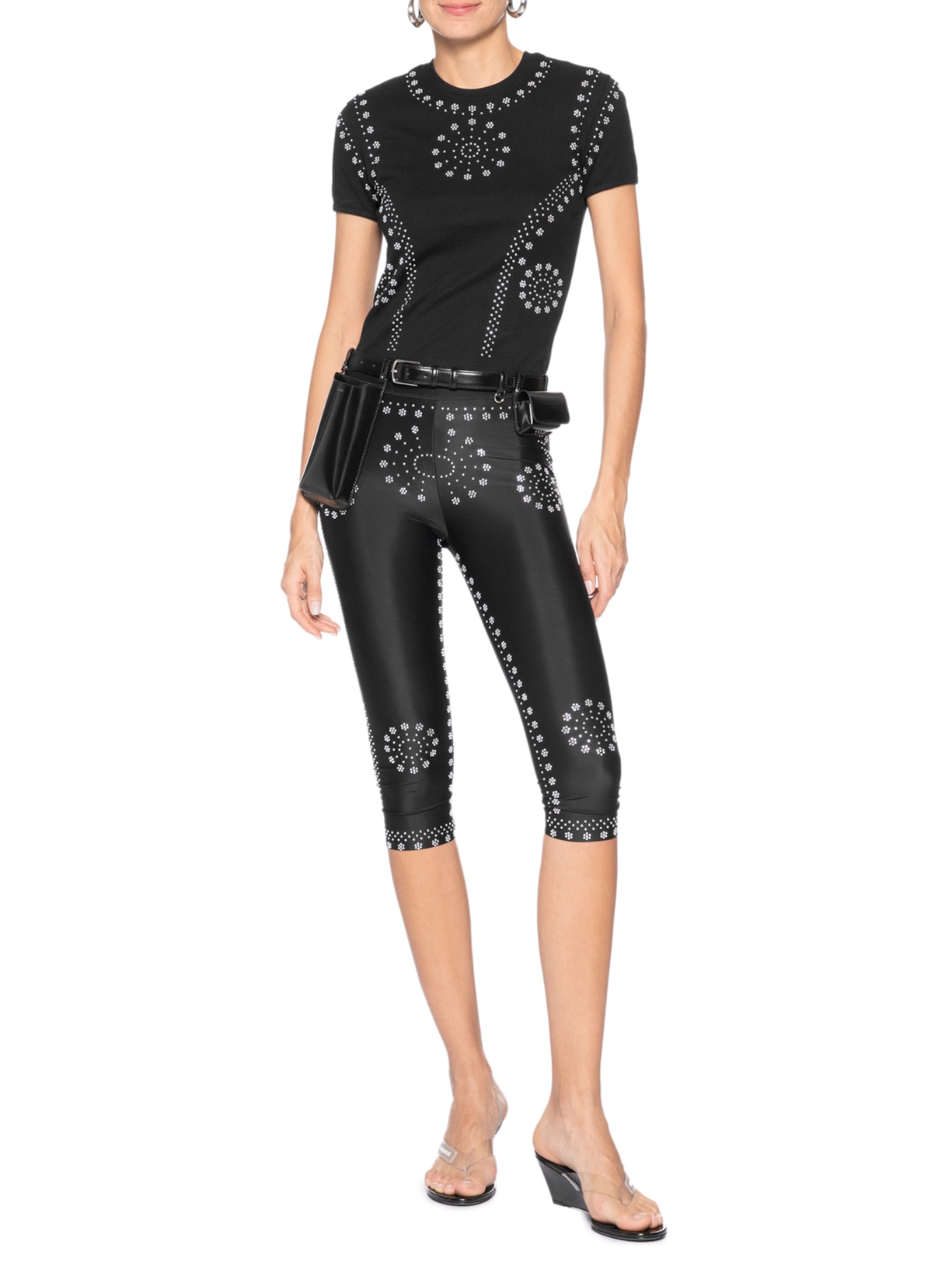 Calça Feminina Mantra Print Cycling Preto Coperni