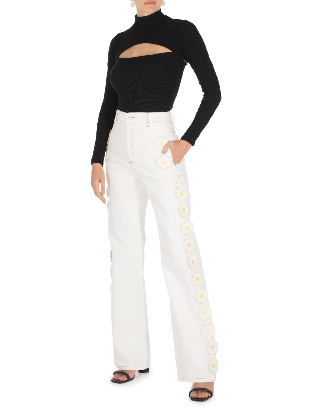 Calça Feminina Margarita Off White Julia Tiberio Collection