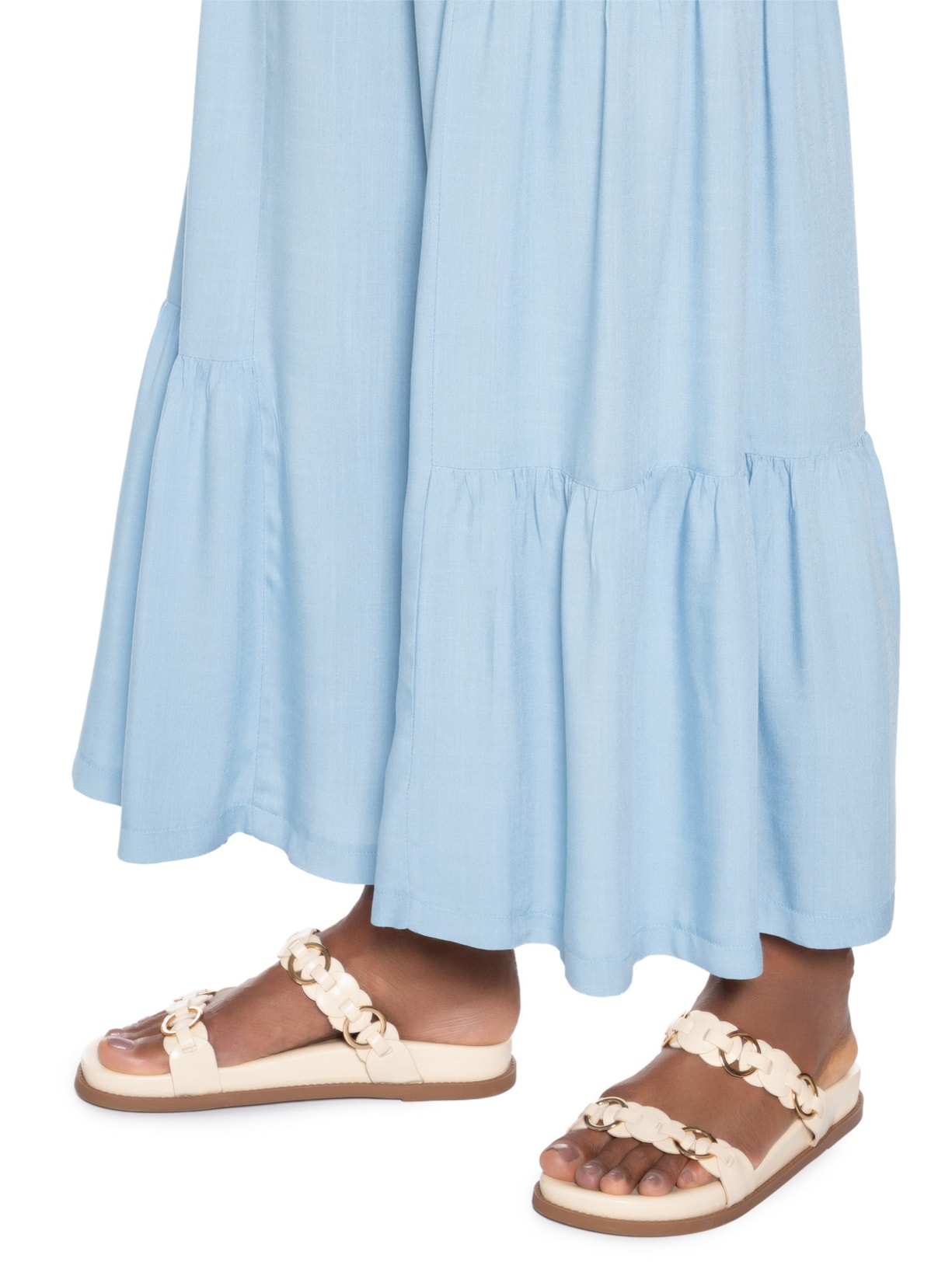 Calça Feminina Marias Pantacourt Azul Basiq