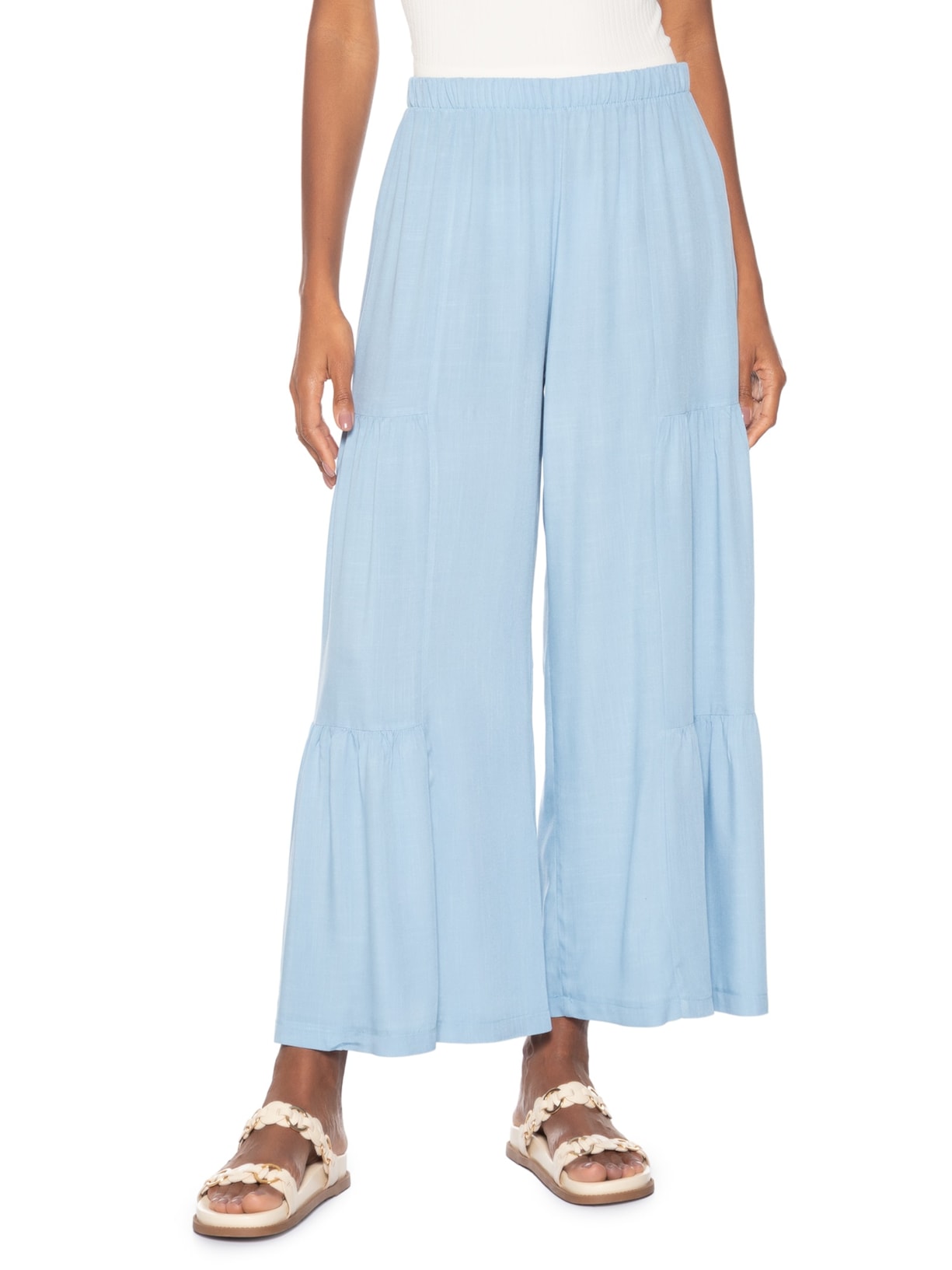 Calça Feminina Marias Pantacourt Azul Basiq