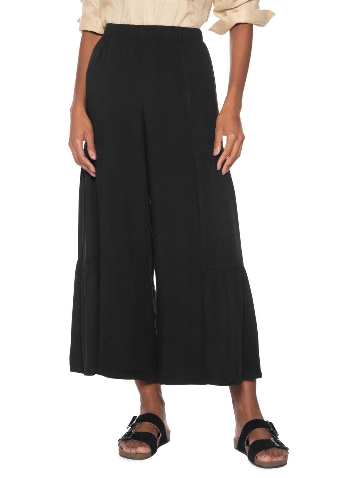 Calça Feminina Marias Pantacourt Preto Basiq