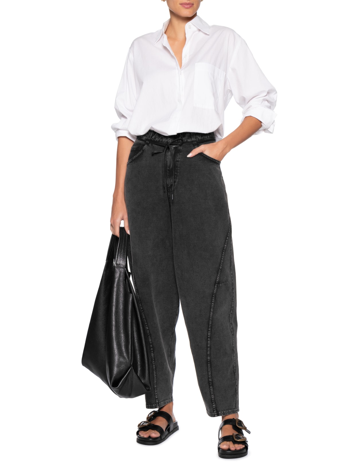 Calça Feminina Marmorizado Preto Osklen